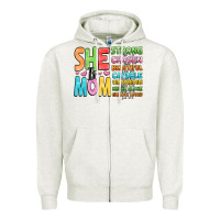 Oatmeal Heather she is mom Zipper Hoodie - JahusDesignShop