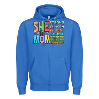 True Royal she is mom Zipper Hoodie - JahusDesignShop