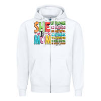 White she is mom Zipper Hoodie - JahusDesignShop