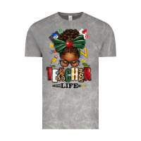 Cloud Rock teacher life afro messy bun Vintage Tee - texasbilliewilder