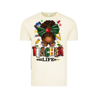 Vintage Arctic teacher life afro messy bun Vintage Tee - texasbilliewilder