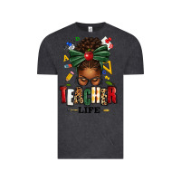 Vintage Black teacher life afro messy bun Vintage Tee - texasbilliewilder