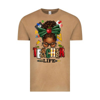 Vintage Camel teacher life afro messy bun Vintage Tee - texasbilliewilder