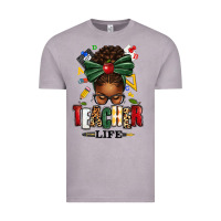 Vintage Zinc teacher life afro messy bun Vintage Tee - texasbilliewilder
