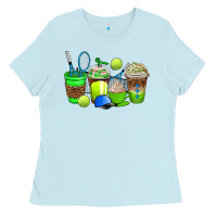 Baby Blue tennis coffee cups Ladies Tee - AdoDesignShop