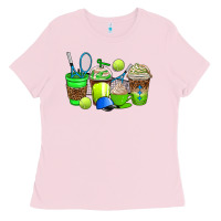 Bubblegum Pink tennis coffee cups Ladies Tee - AdoDesignShop