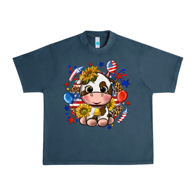 Cute Cow Fourth Of July Urban Heavy Tee by texasbilliewilder | Teevron