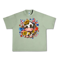 Oil Green cute cow fourth of july Urban Heavy Tee - texasbilliewilder