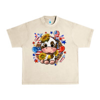 Sandshell cute cow fourth of july Urban Heavy Tee - texasbilliewilder