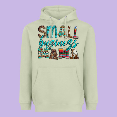 Small Business Mama Leopard Turquoise Aztec Serape Cowhide Heavyweight Hoodie Designed By Artiststas