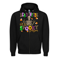 Black dead inside but it's spooky season Zipper Hoodie - AdoDesignShop