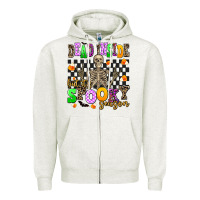 Oatmeal Heather dead inside but it's spooky season Zipper Hoodie - AdoDesignShop