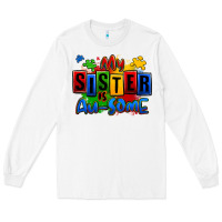 White my sister is ausome autism Long Sleeve Tee - Zillion Design Studio
