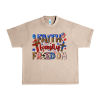 French Oak faith family freedom Urban Heavy Tee - texasbilliewilder