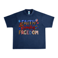Navy faith family freedom Urban Heavy Tee - texasbilliewilder