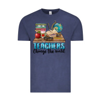 Vintage Denim teachers change the world Vintage Tee - BarkalooDesign