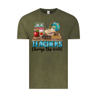 Vintage Olive teachers change the world Vintage Tee - BarkalooDesign