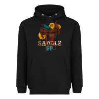 Black saddle up cowboy western sunflowers Heavyweight Hoodie - Artiststas
