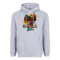 Heather Grey saddle up cowboy western sunflowers Heavyweight Hoodie - Artiststas