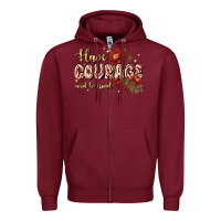 Burgundy have courage and be kind Zipper Hoodie - JahusDesignShop