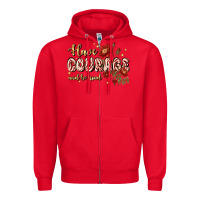 Red have courage and be kind Zipper Hoodie - JahusDesignShop