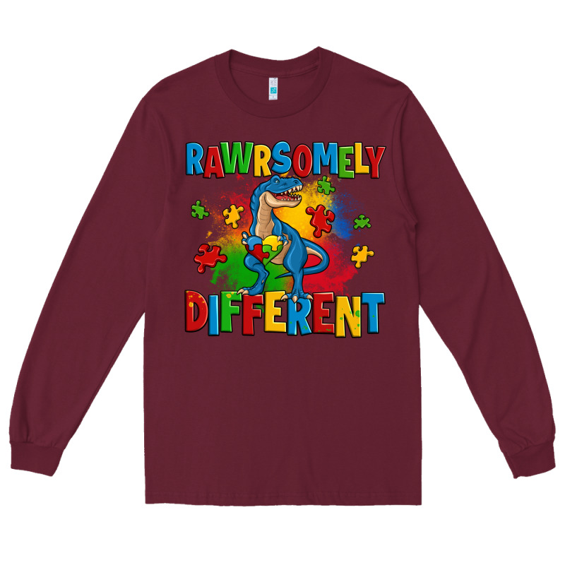 Rawrsomely Different Autism Trex Long Sleeve Tee by Zillion Design Studio | Teevron