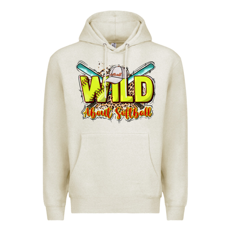 Wild About Softball Premium Hoodie by NancyCooperArtShop | Teevron
