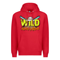 Red wild about softball Premium Hoodie - NancyCooperArtShop