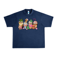 Navy pink gingerbread coffee cups Urban Heavy Tee - Zillion Design Studio