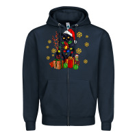 Navy black cat meowy christmas Zipper Hoodie - AdoDesignShop
