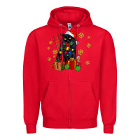 Red black cat meowy christmas Zipper Hoodie - AdoDesignShop