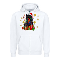 White black cat meowy christmas Zipper Hoodie - AdoDesignShop