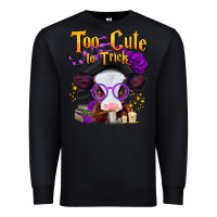 Black too cute to trick halloween baby calf Premium Sweatshirt - Jasminsmagicworld