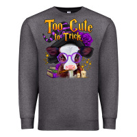 Charcoal Heather too cute to trick halloween baby calf Premium Sweatshirt - Jasminsmagicworld