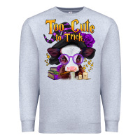 Heather Grey too cute to trick halloween baby calf Premium Sweatshirt - Jasminsmagicworld