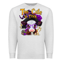 Oatmeal Heather too cute to trick halloween baby calf Premium Sweatshirt - Jasminsmagicworld
