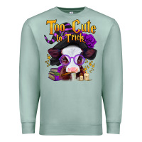 Seafoam too cute to trick halloween baby calf Premium Sweatshirt - Jasminsmagicworld