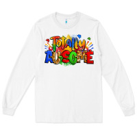 White totally ausome autism Long Sleeve Tee - Zillion Design Studio