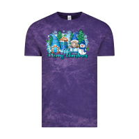 Cloud Purple merry christmas snowman gnomes Vintage Tee - Zillion Design Studio