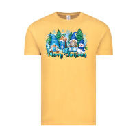 Vintage Mustard merry christmas snowman gnomes Vintage Tee - Zillion Design Studio
