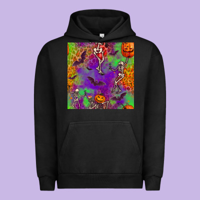 Halloween Party Seamless Pattern Urban Hoodie Designed By Bundleandbundleshop