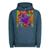 Pigment Midnight Navy halloween party seamless pattern Urban Hoodie - BundleAndBundleShop
