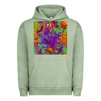 Pigment Oil Green halloween party seamless pattern Urban Hoodie - BundleAndBundleShop
