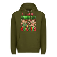 Army Green teach the smartest cookies Premium Hoodie - MaliasSmallBusiness