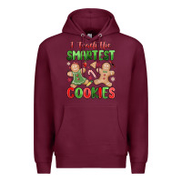 Burgundy teach the smartest cookies Premium Hoodie - MaliasSmallBusiness