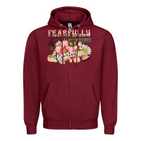 Burgundy fearfully and wonderfully created Zipper Hoodie - JahusDesignShop