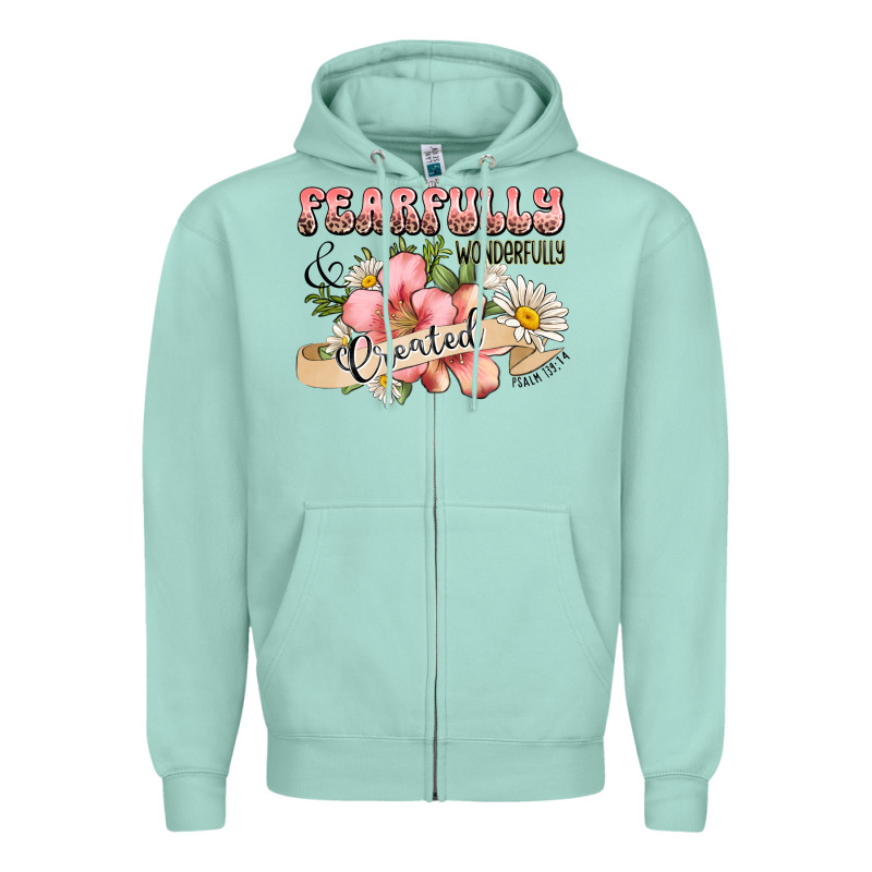 Fearfully And Wonderfully Created Zipper Hoodie by JahusDesignShop | Teevron