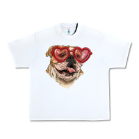 White english bulldog with love glass Urban Heavy Tee - RanaPortraitStore