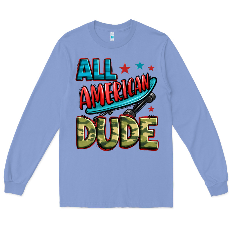 All American Dude Long Sleeve Tee by Zillion Design Studio | Teevron