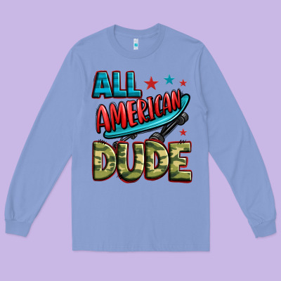 All American Dude Long Sleeve Tee Designed By Zillion Design Studio
